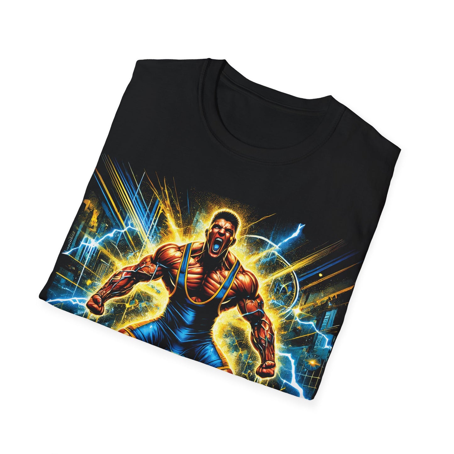 Wrestling T-Shirt - Mat Time Grind Time - Black Softstyle