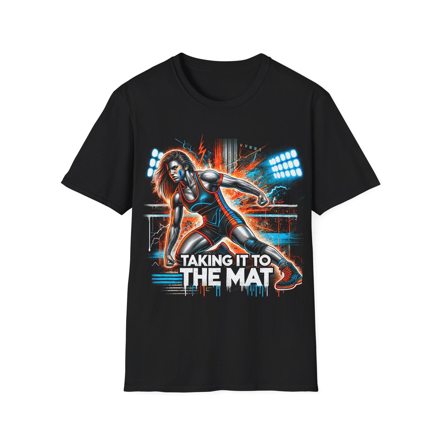 Taking It to the Mat Wrestling T-Shirt - Fierce Female Athlete Design