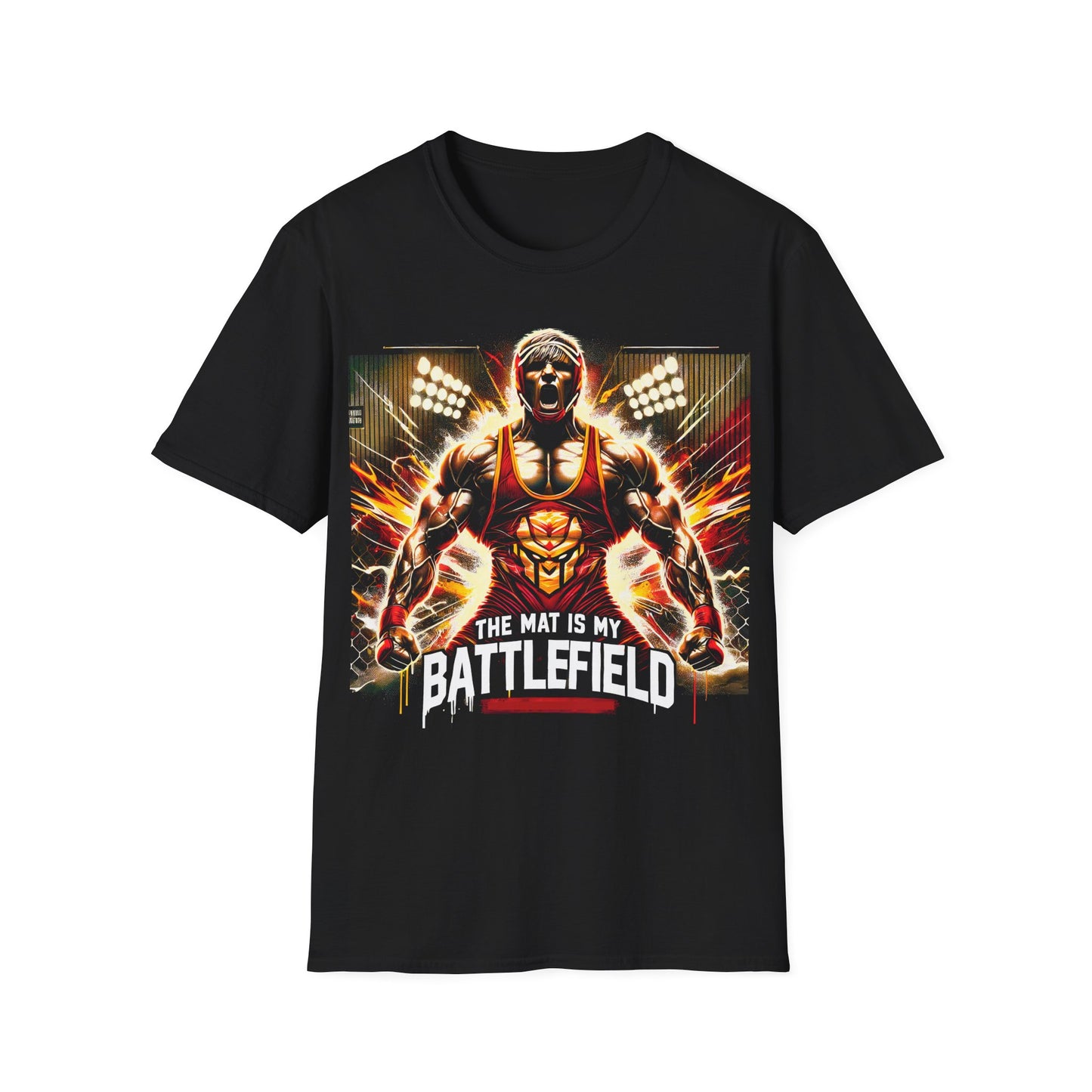 The Mat Is My Battlefield - Dominant Wrestling T-Shirt for Fierce Competitors