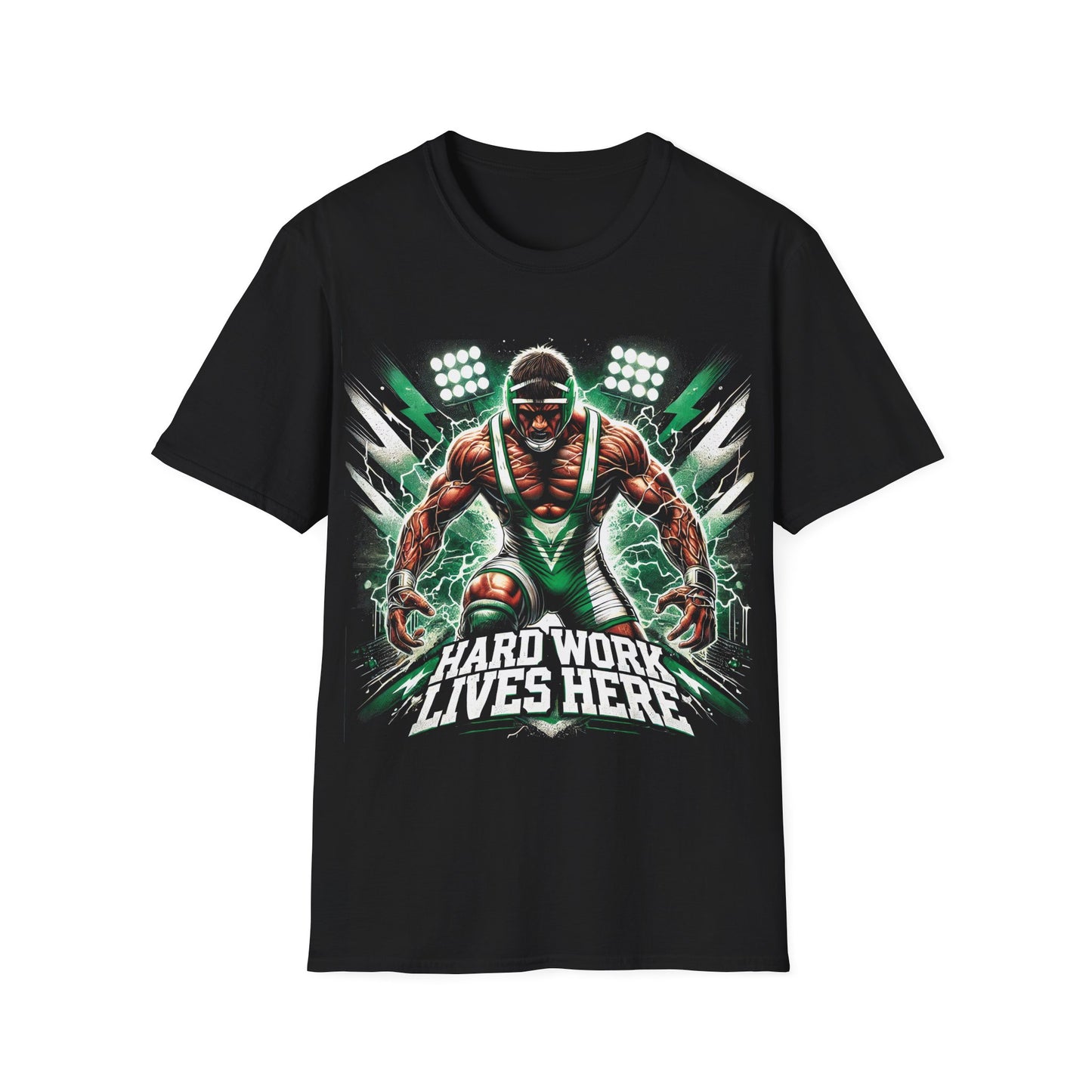 Unleash the Beast: Hard Work Lives Here Wrestling T-Shirt - Epic Power and Determination