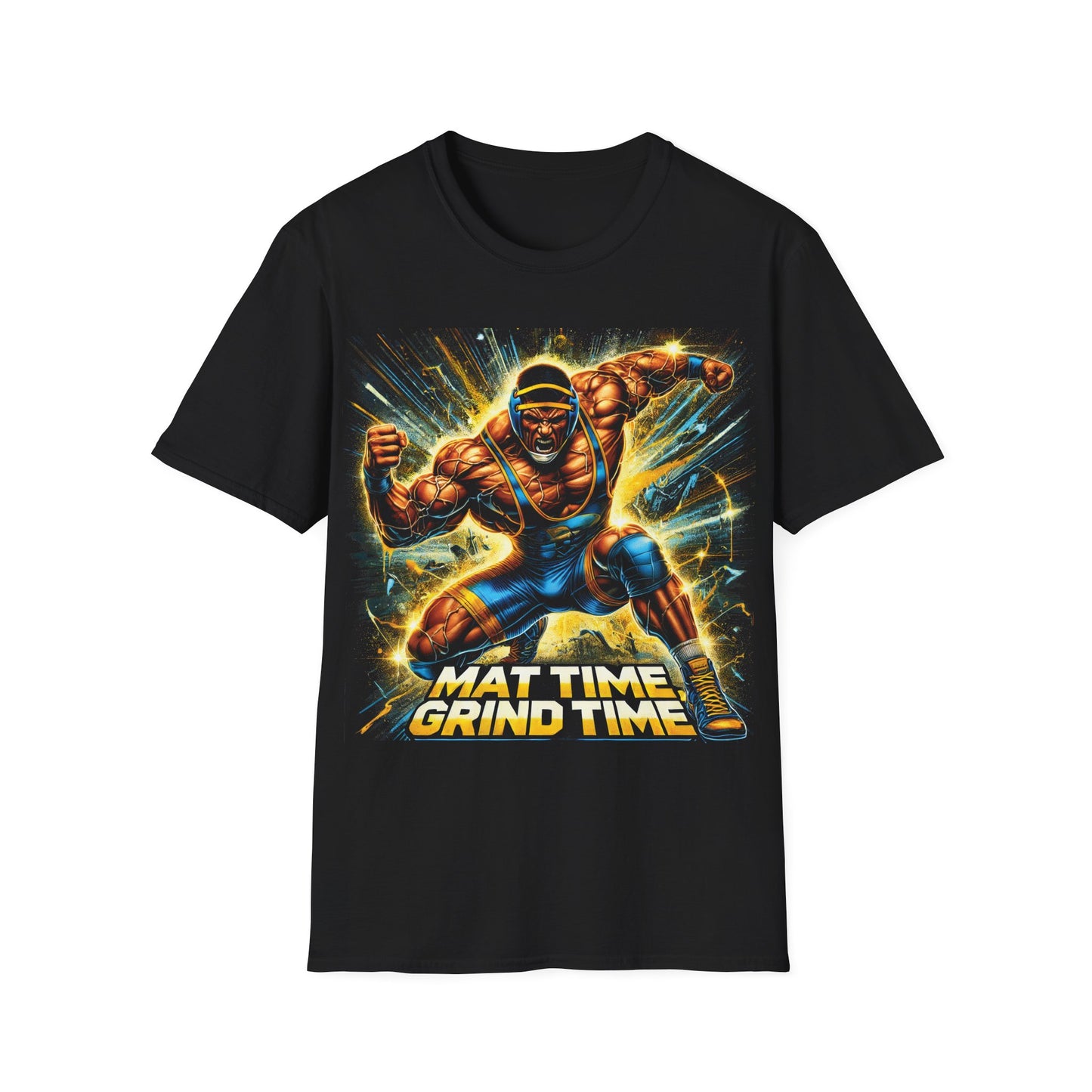 Wrestling T-Shirt - Mat Time Grind Time - Unisex Softstyle