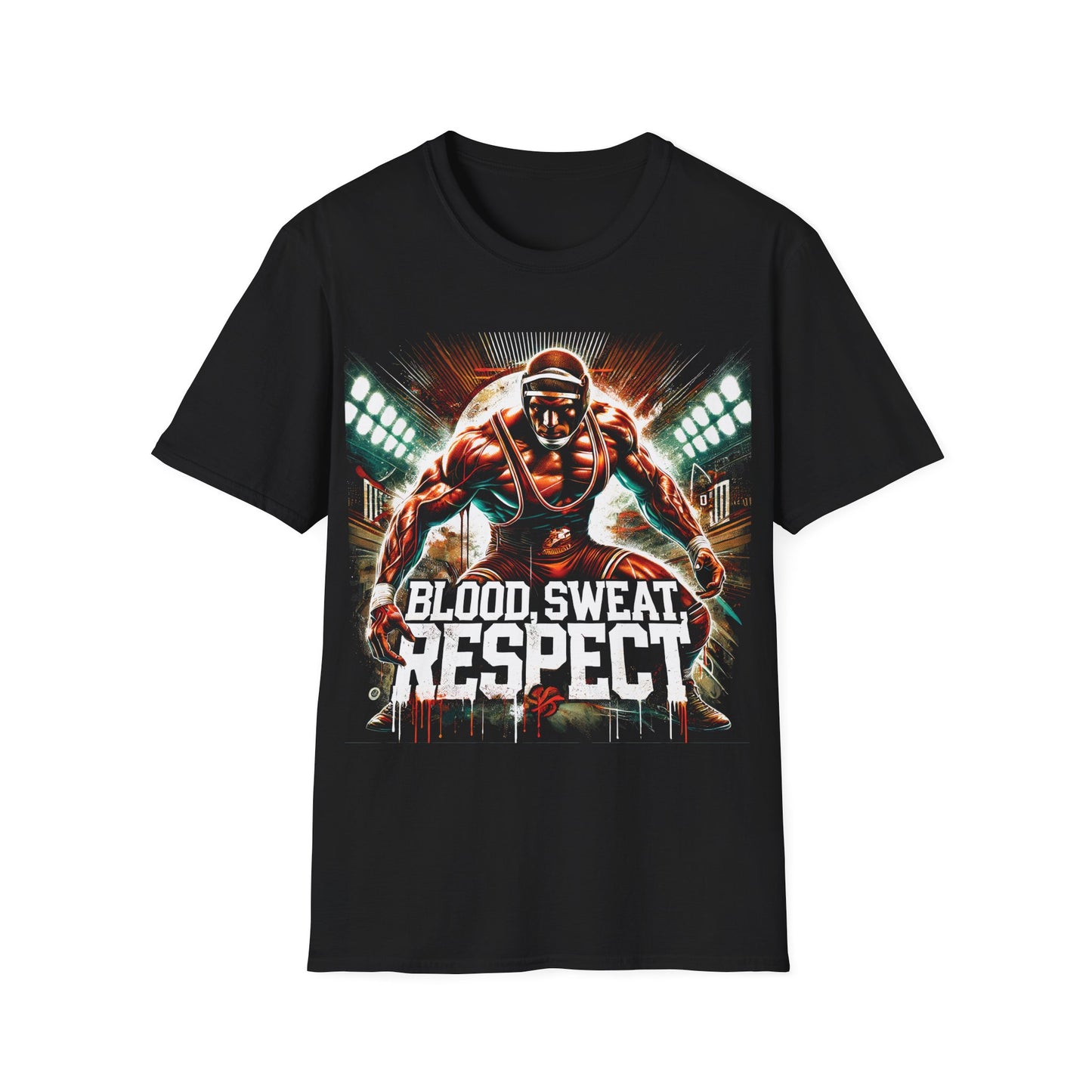 Blood, Sweat, Respect Wrestling T-Shirt - Intense Athlete Design for True Warriors