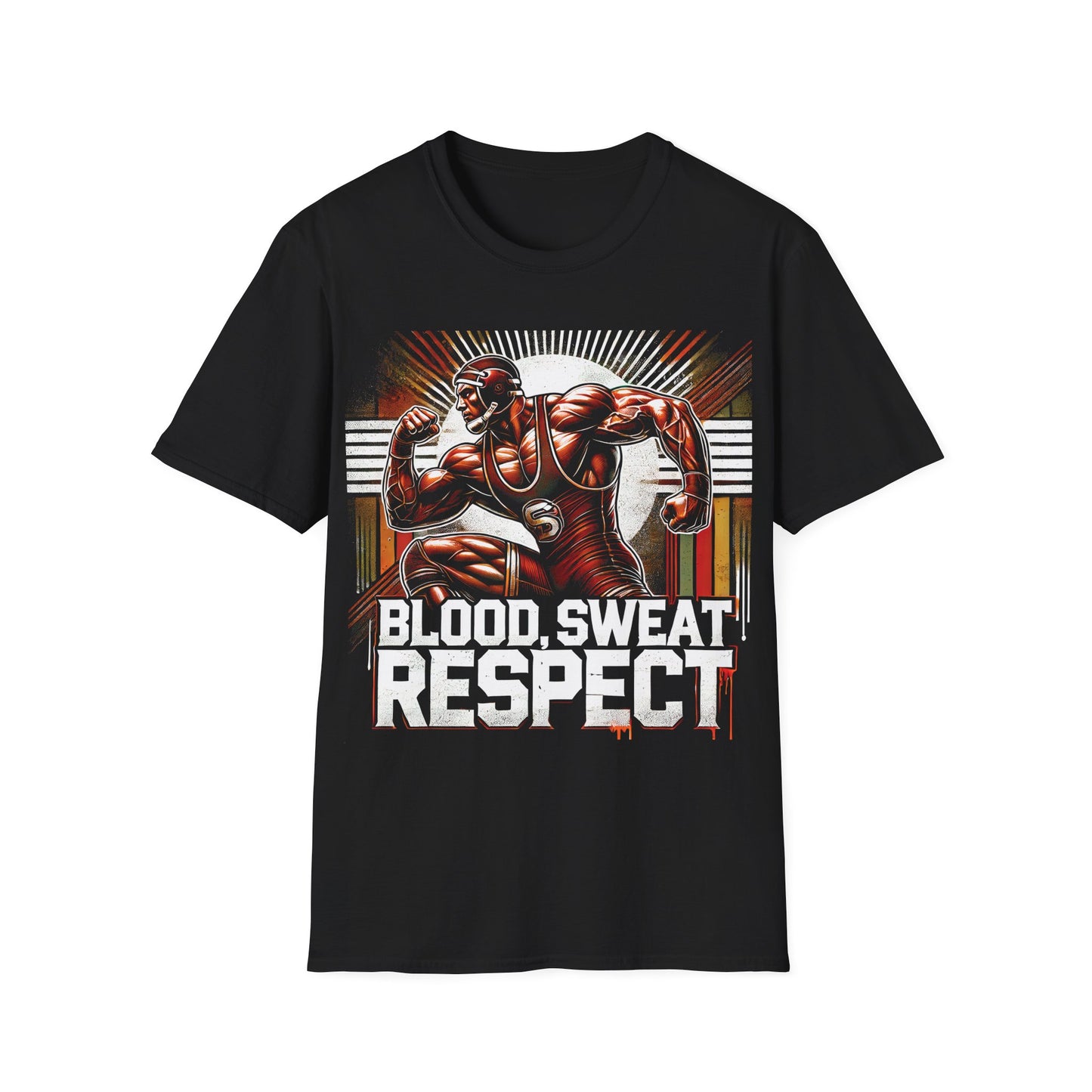 Blood, Sweat, Respect Wrestling T-Shirt - Powerful Athlete Design for Champions
