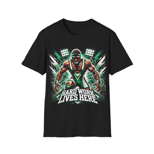 Unleash the Beast: Hard Work Lives Here Wrestling T-Shirt - Epic Power and Determination