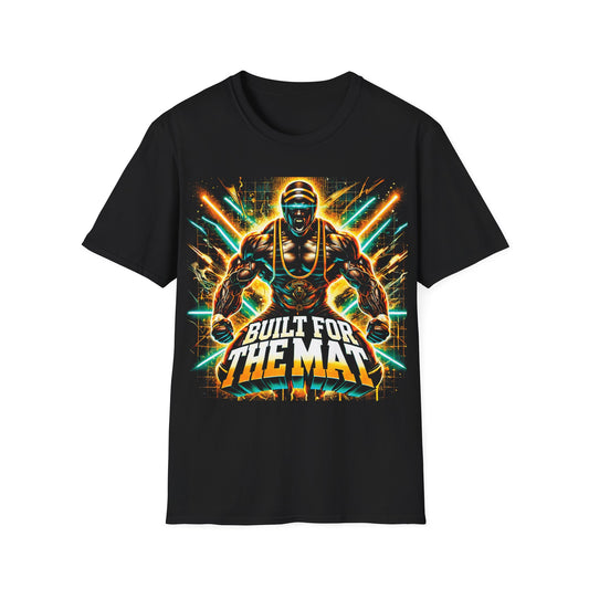 Wrestling T-Shirt Built for the Mat Black Softstyle