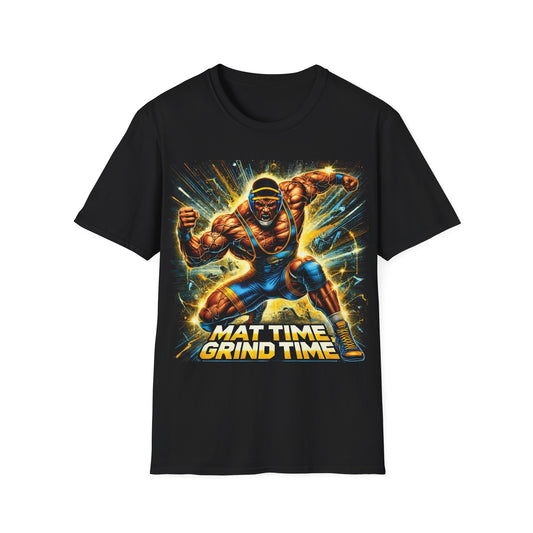 Wrestling T-Shirt - Mat Time Grind Time - Unisex Softstyle