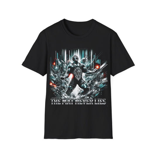 Wrestling T-Shirt - THE MAT NEVER LIES - Unisex Softstyle
