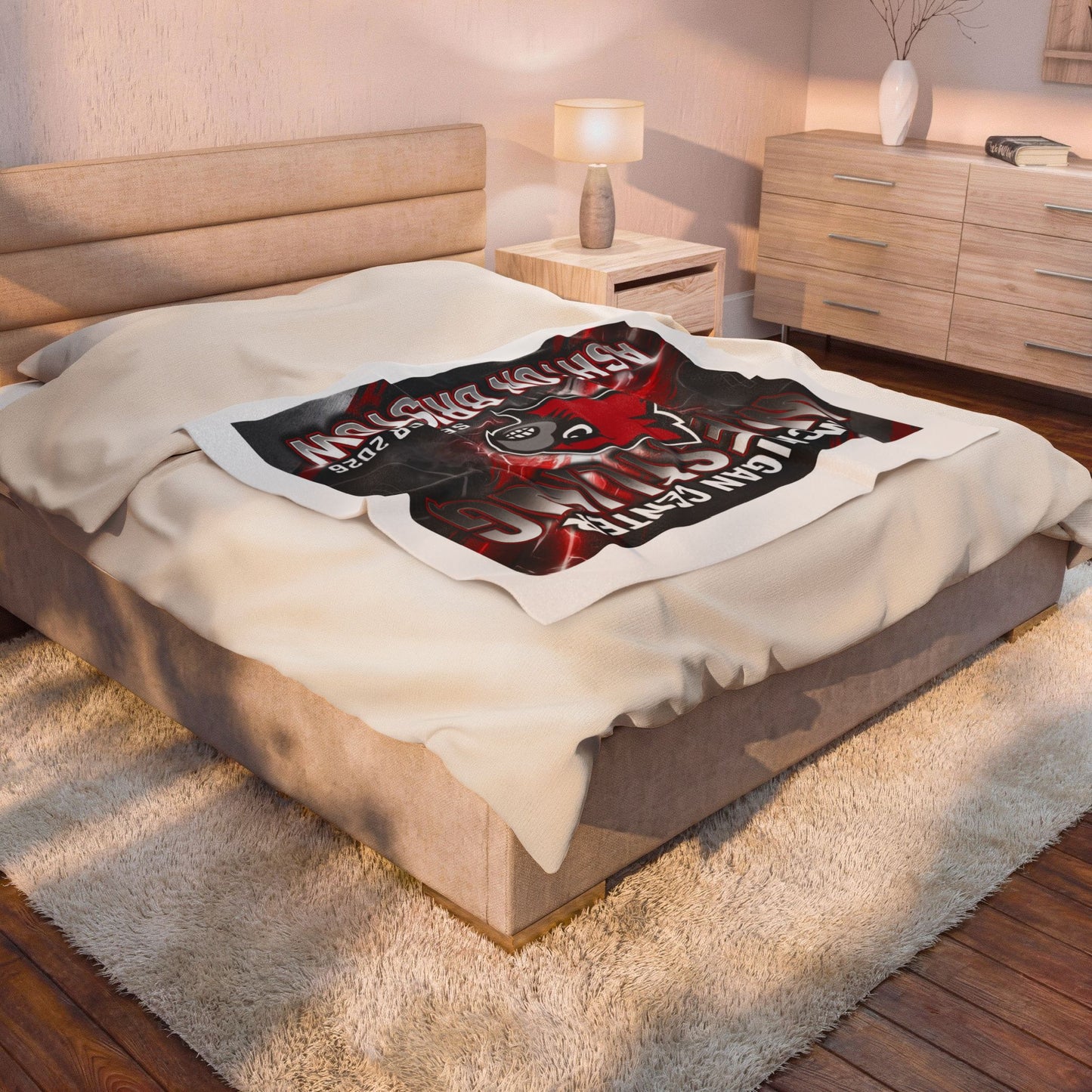 Wrestling Team Velveteen Plush Blanket – Personalized ‘Ashton Bristow' Senior 2026, Michigan Center Cardinals