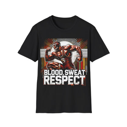 Blood, Sweat, Respect Wrestling T-Shirt - Powerful Athlete Design for Champions